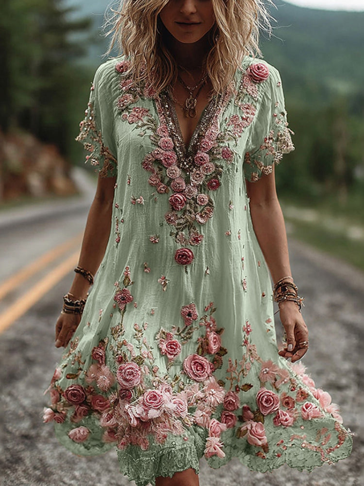 Robe courte à manches Ela