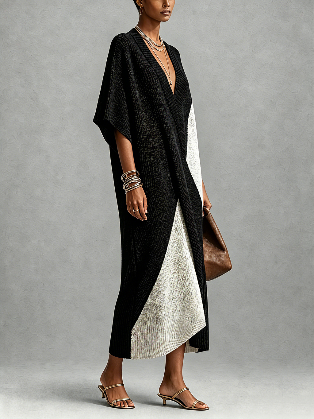 Vestido Midi Negro y Blanco