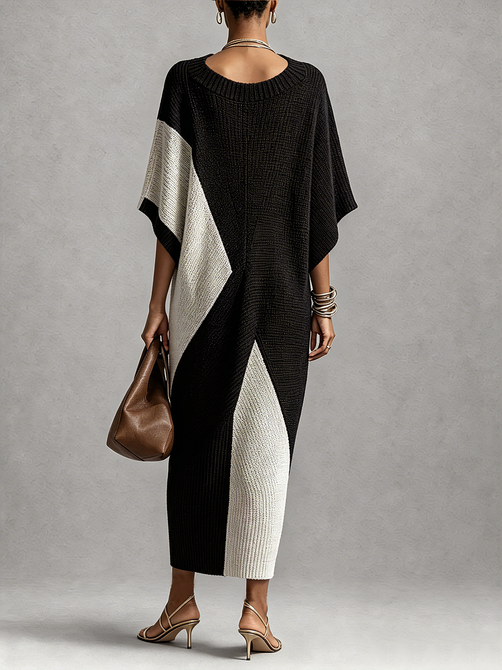 Vestido Midi Negro y Blanco