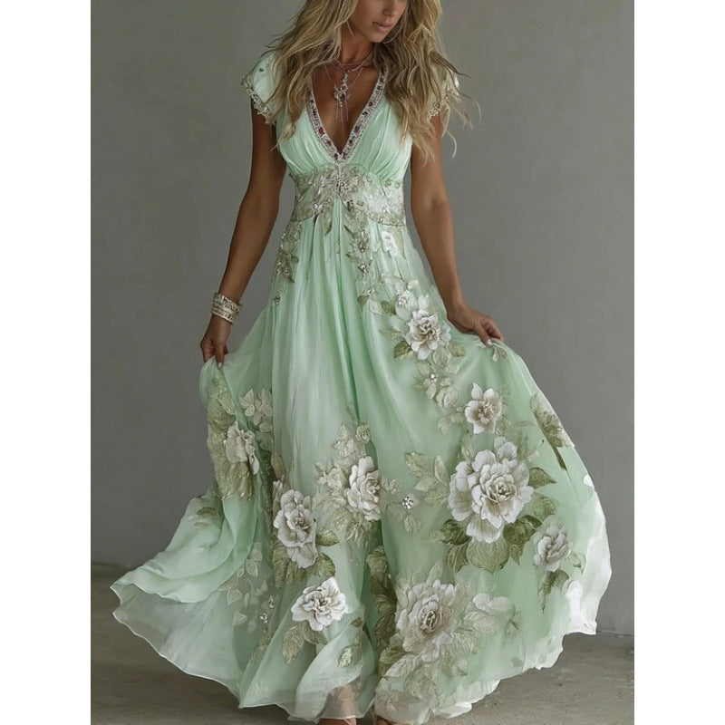 Robe en Chiffon à Décolleté