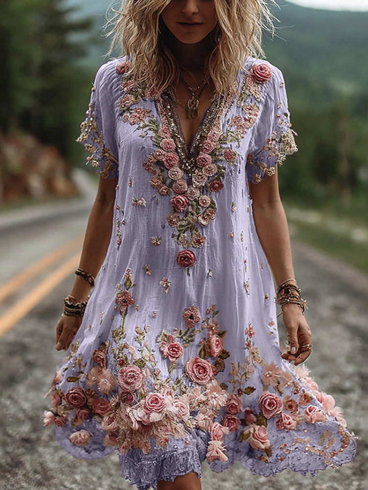 Robe courte à manches Ela
