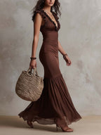 Robe Maxi Vintage en Satin