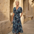 Aurelia – Robe aquarelle dans des tons de bleu