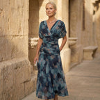 Aurelia – Robe aquarelle dans des tons de bleu