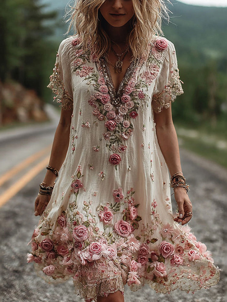 Robe courte à manches Ela