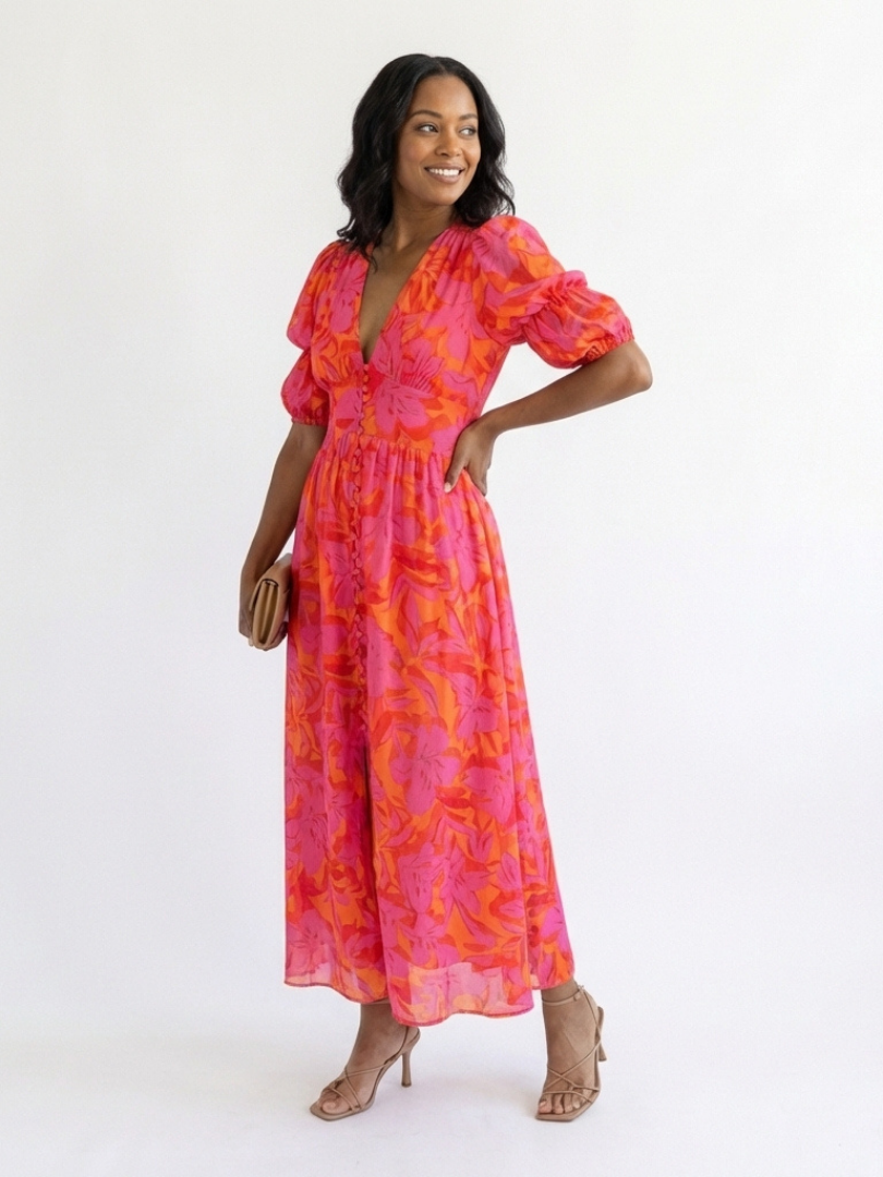 Wilgu  Robe midi à fleurs