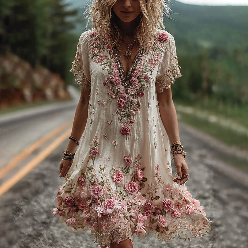 Robe courte à manches Ela