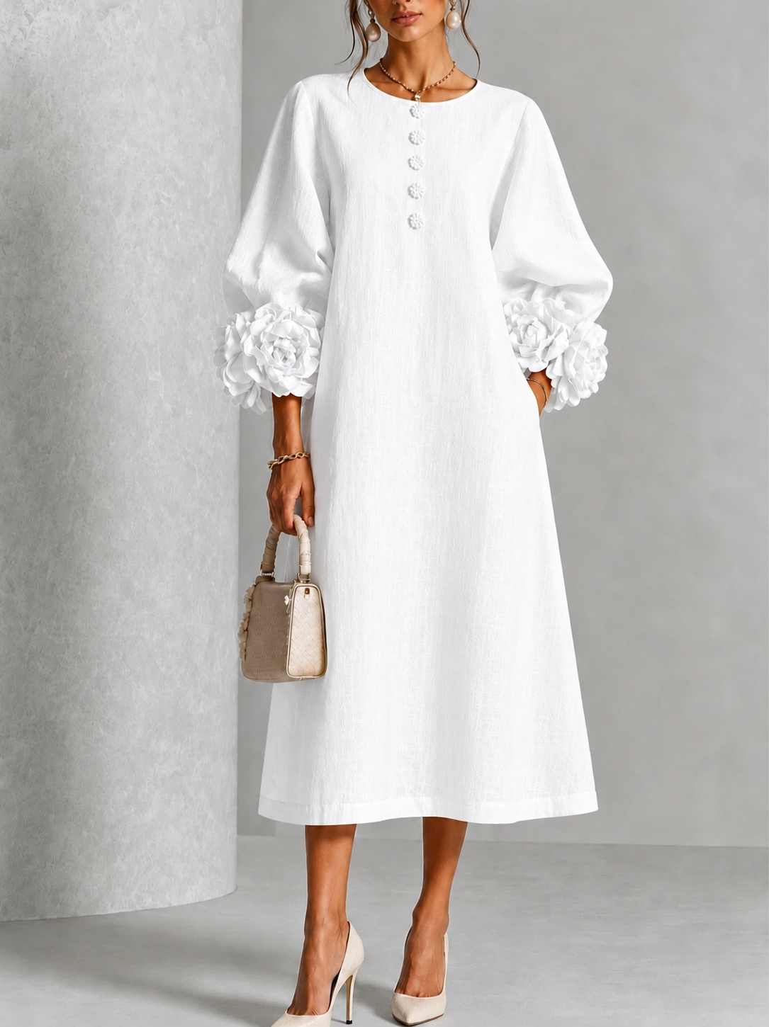 Transavi | Robe Midi Boutonnée Florale