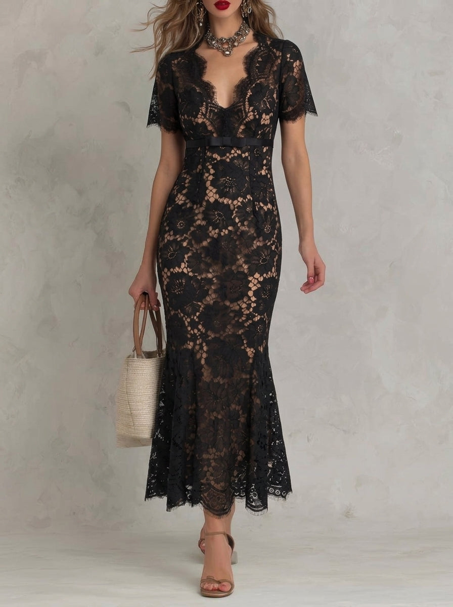 Rhea - Robe Midi Trompette