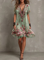 Robe courte à manches Ela