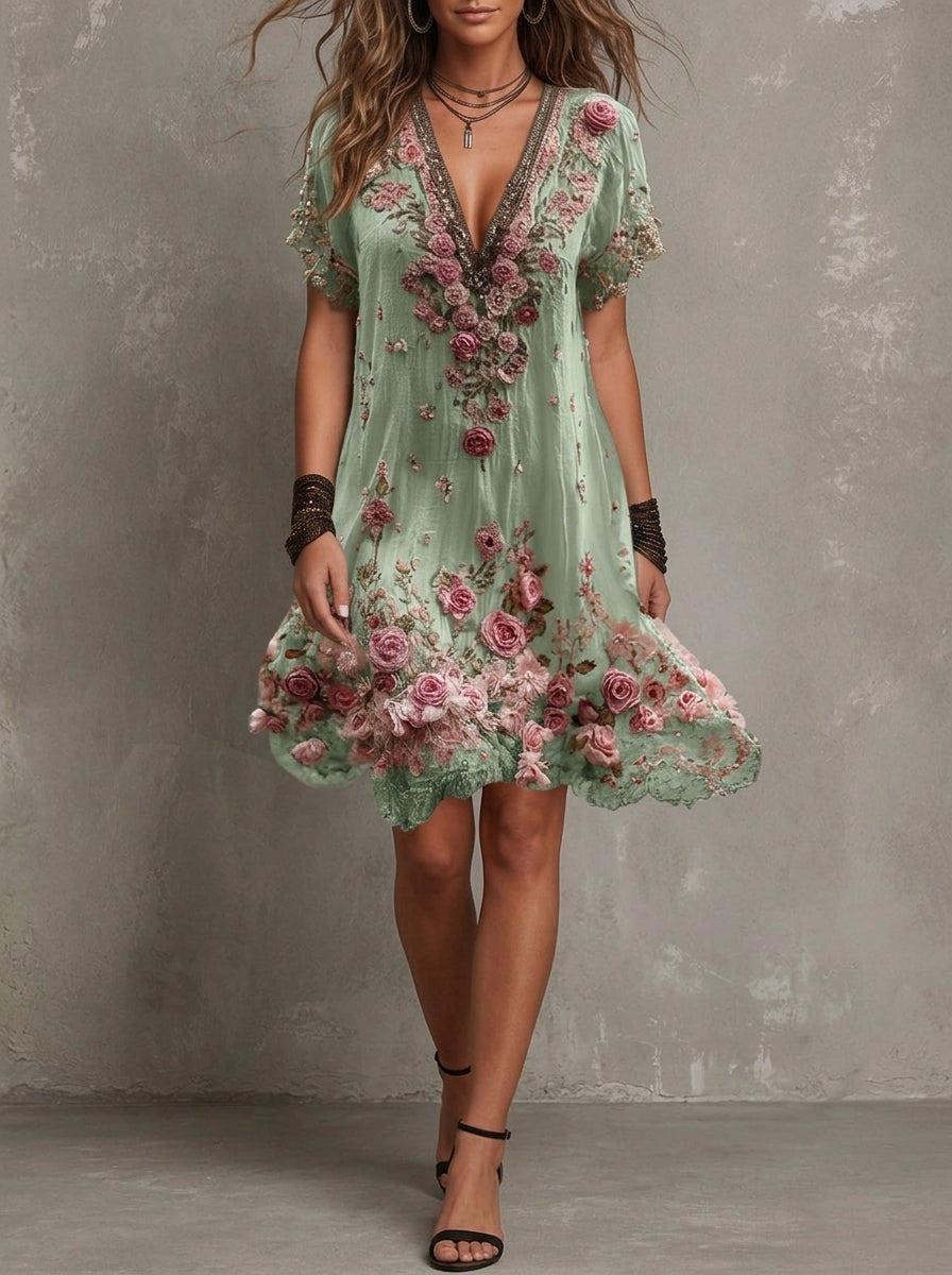 Robe courte à manches Ela
