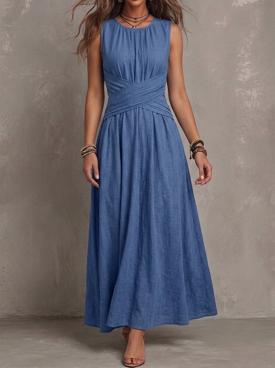 Robe Maxi Taille Croisée