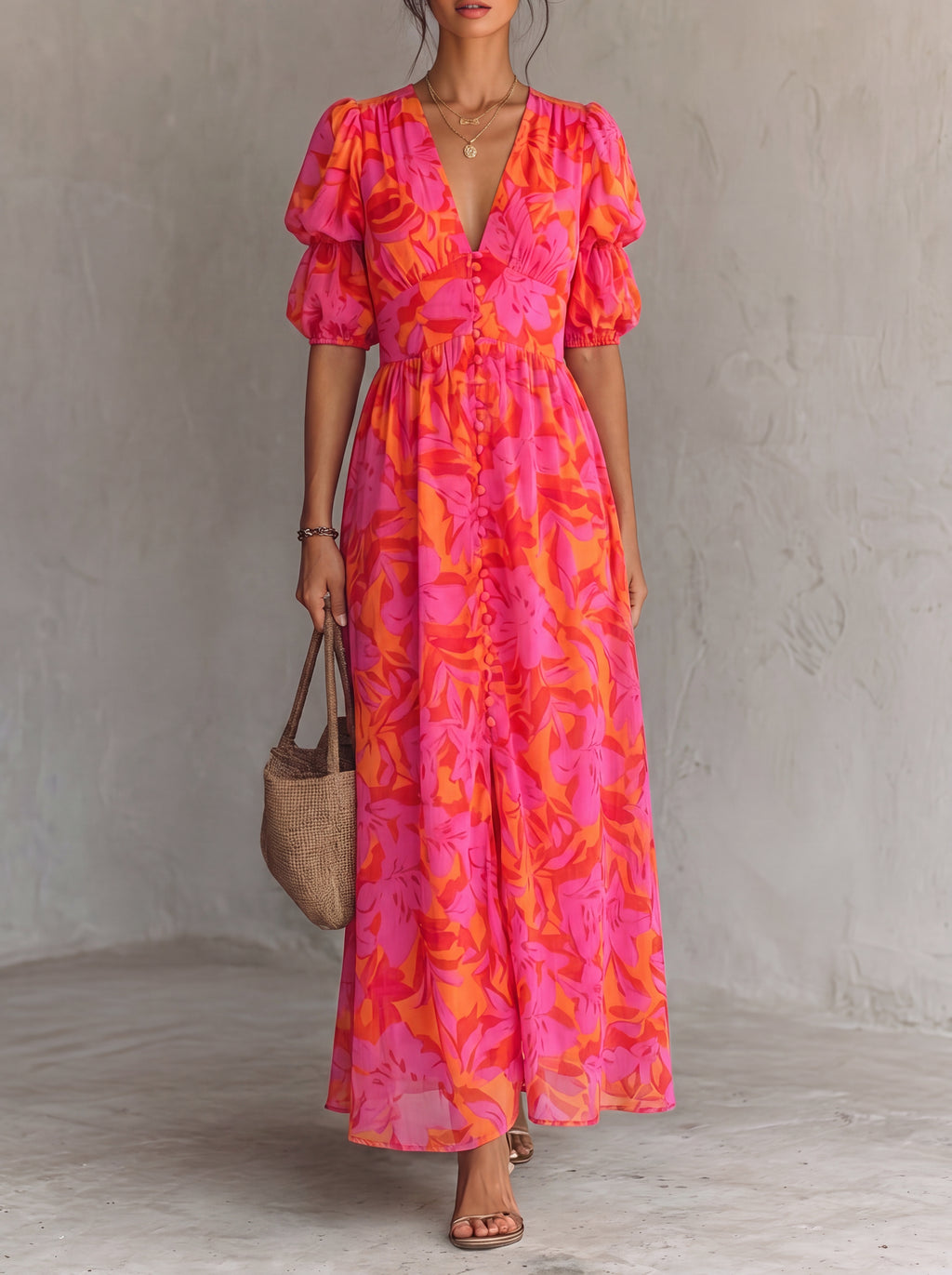 Wilgu  Robe midi à fleurs
