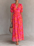 Wilgu  Robe midi à fleurs