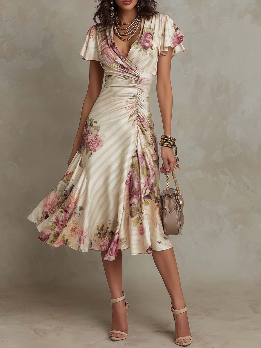 Alba | Robe midi drapée
