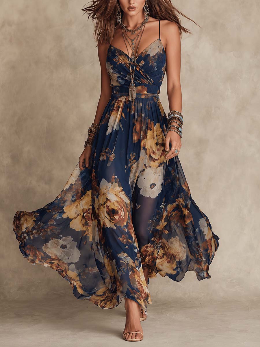 Kalina | Robe midi élégante à fleurs