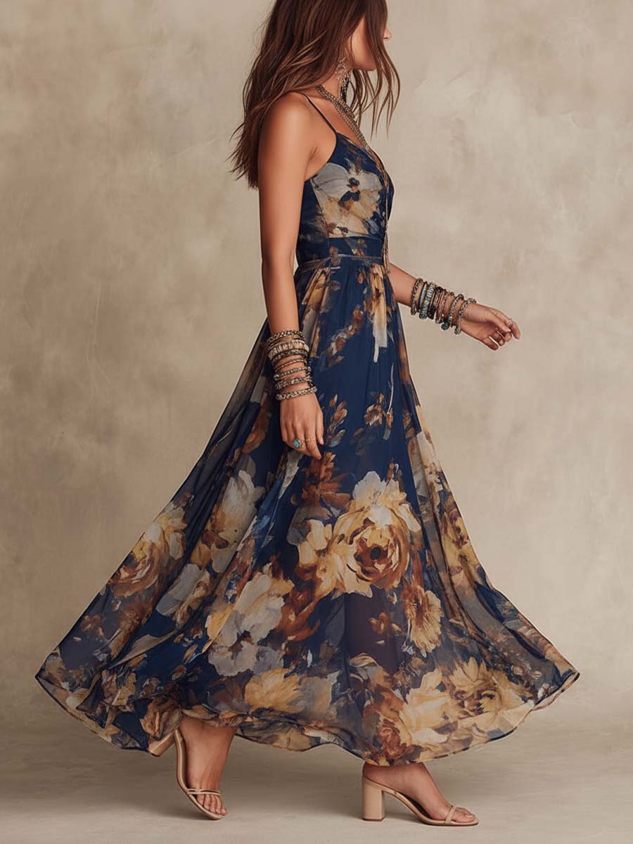 Kalina | Robe midi élégante à fleurs