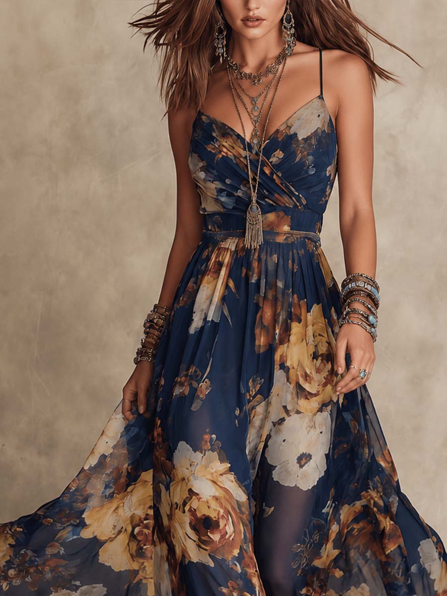 Kalina | Robe midi élégante à fleurs