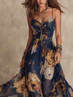 Kalina | Robe midi élégante à fleurs