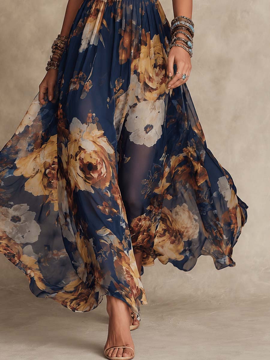 Kalina | Robe midi élégante à fleurs