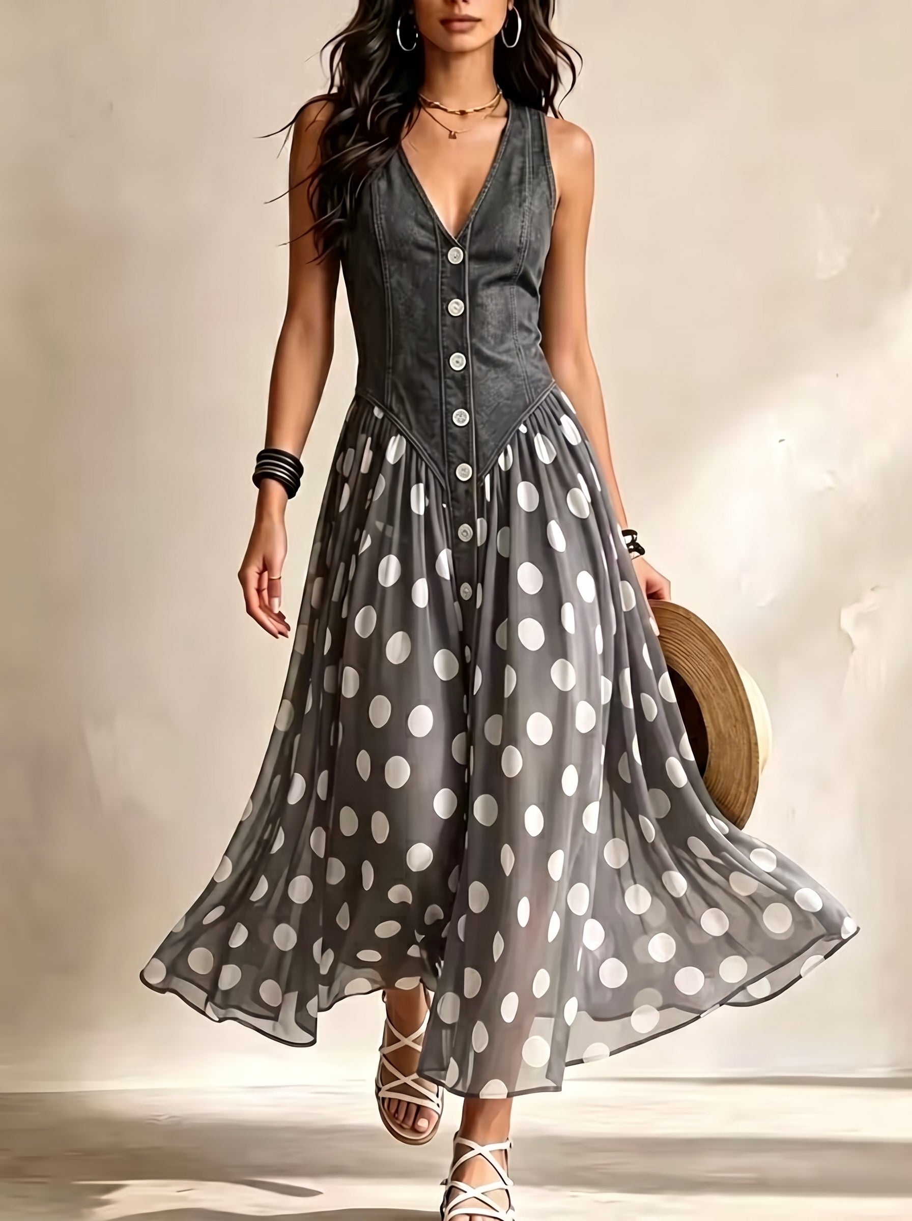 Jasmina | Robe midi en jean