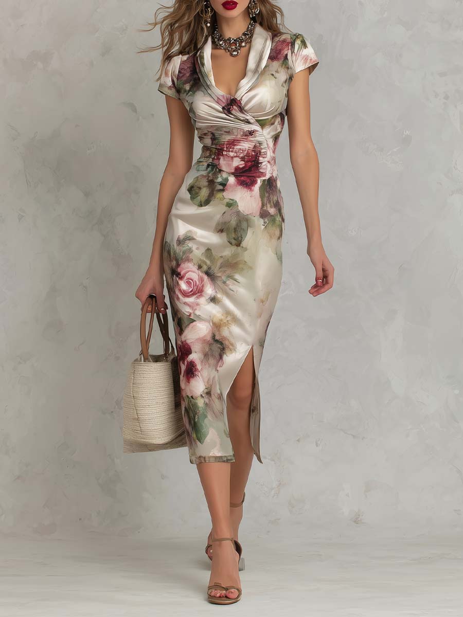 Rosanne | Robe florale classique