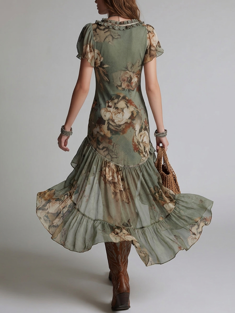 Elowen | Robe Volants Florale