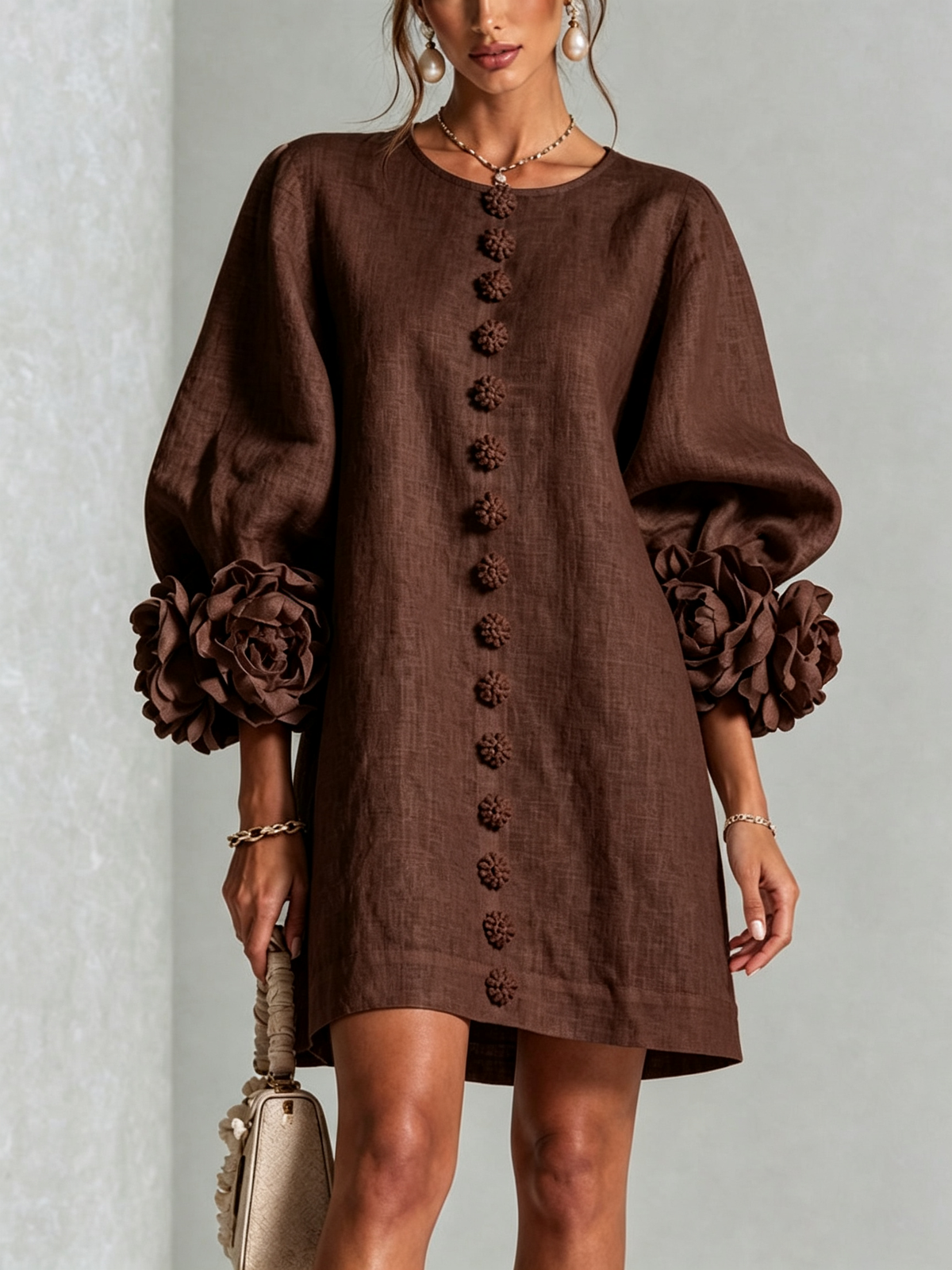 Eva| Vestido Mini Botonado Floral