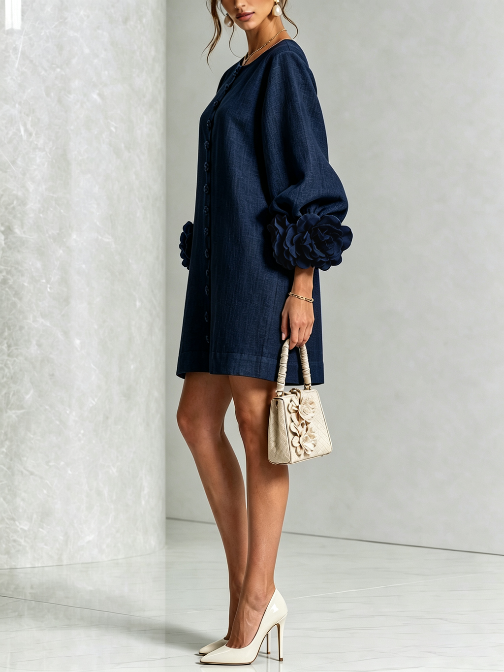 Eva| Vestido Mini Botonado Floral