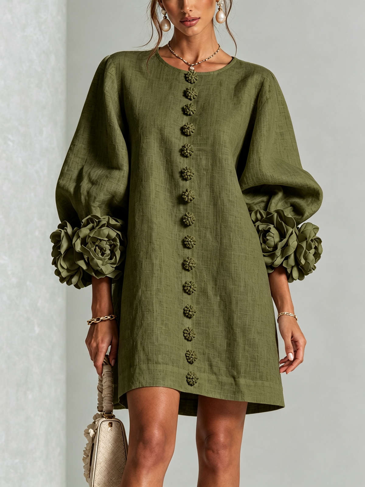 Eva| Vestido Mini Botonado Floral