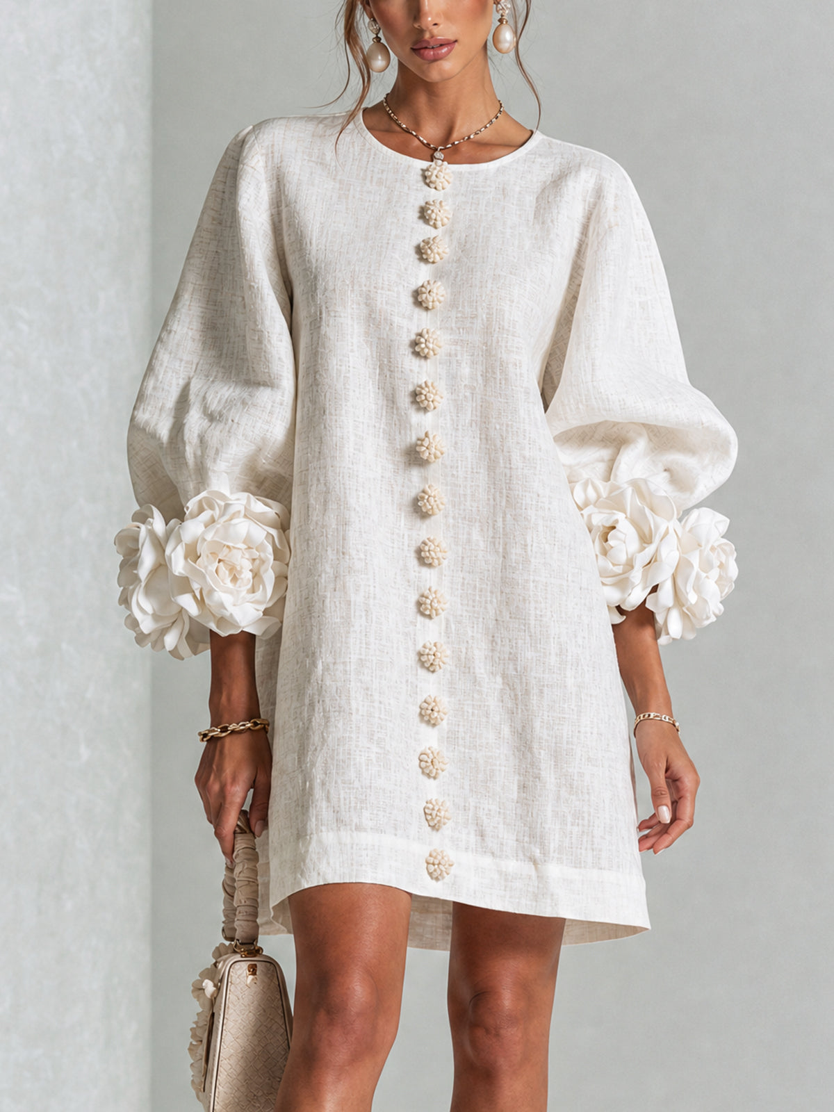 Eva| Vestido Mini Botonado Floral