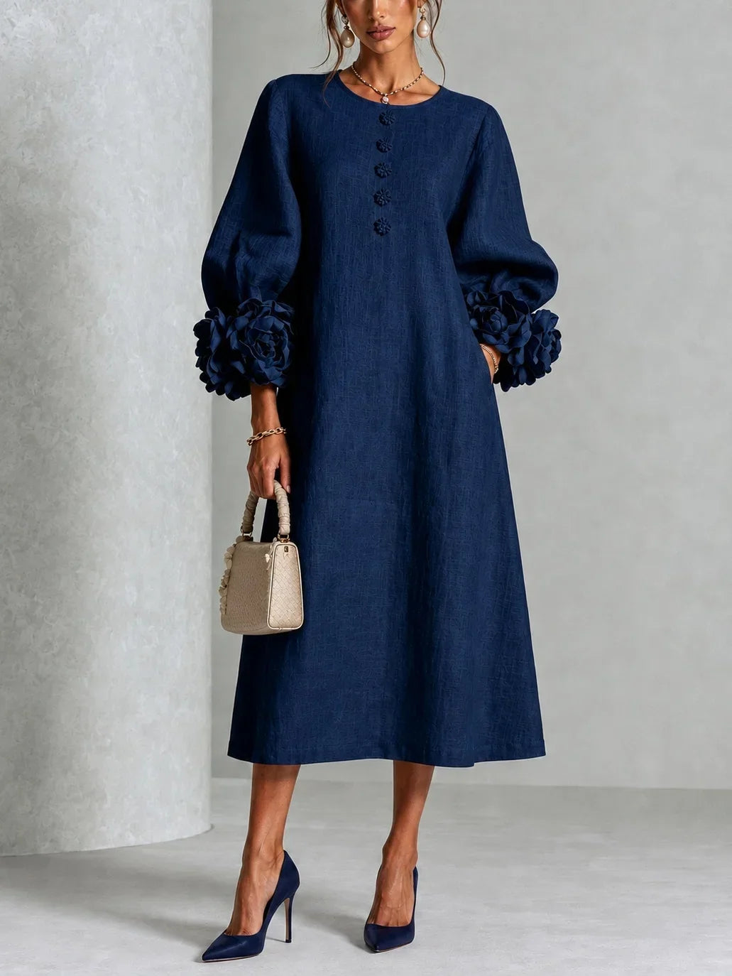 Transavi | Robe Midi Boutonnée Florale