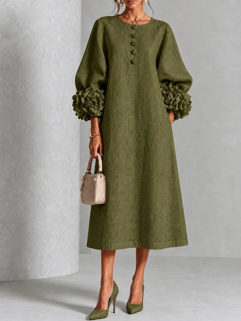 Transavi | Robe Midi Boutonnée Florale