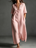 Vestido maxi camisa de mangas