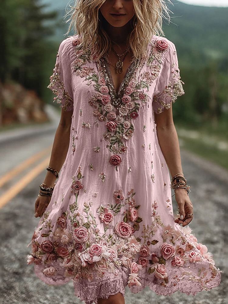 Robe courte à manches Ela