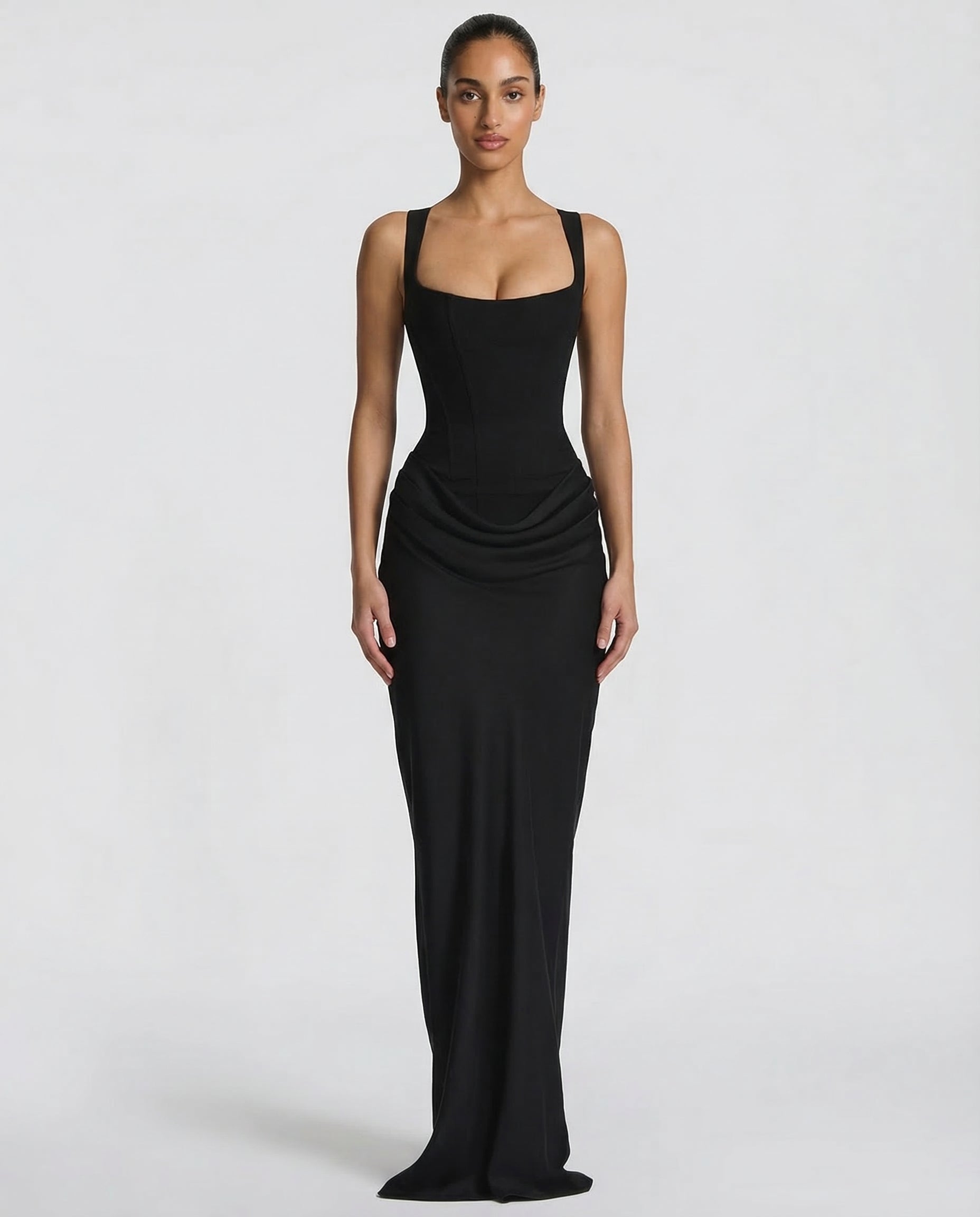 Robe Maxi Sablier Eva Noir