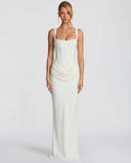 Robe Maxi Silhouette Sablier Blanche
