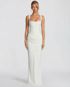 Robe Maxi Silhouette Sablier Blanche
