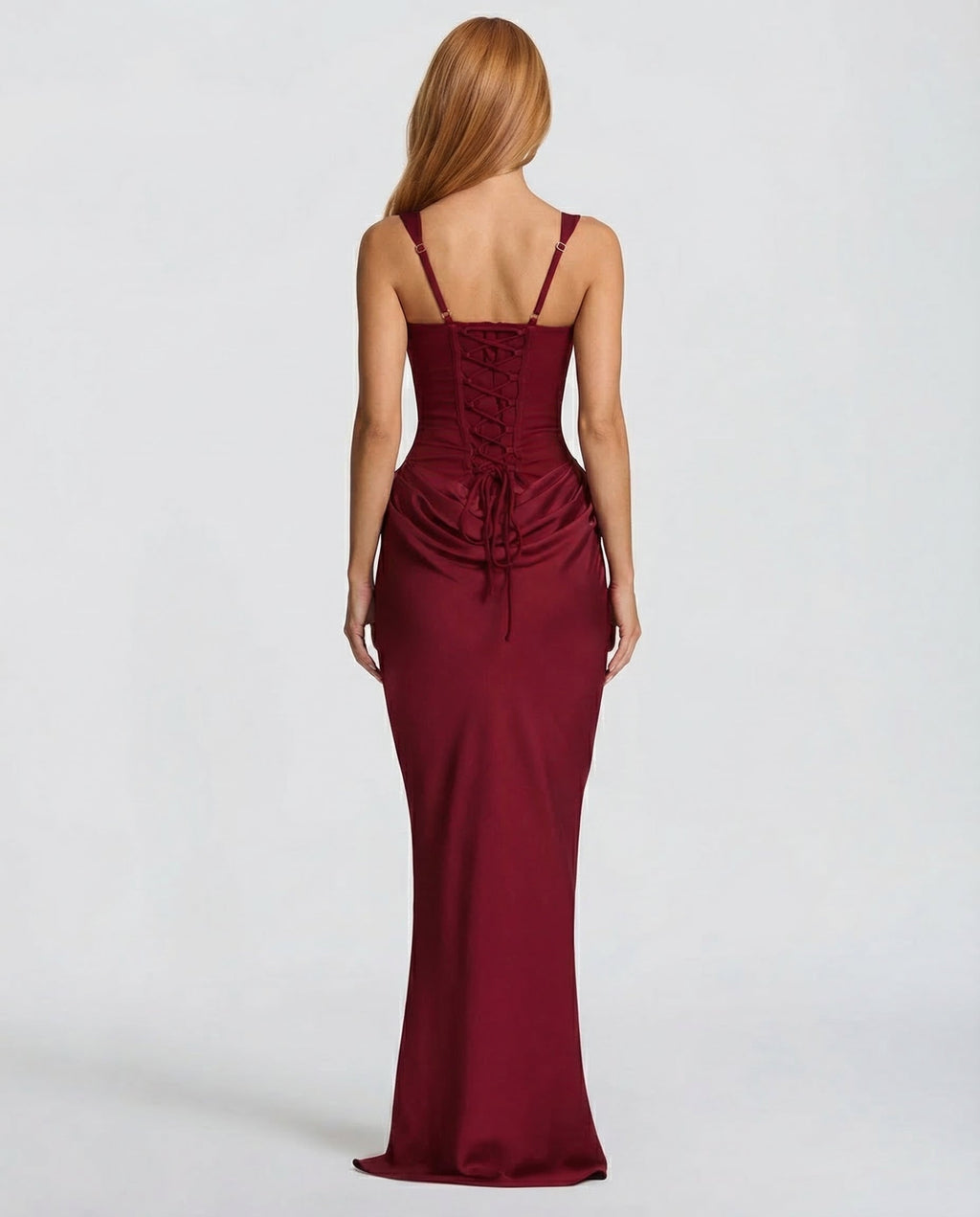 Robe Maxi Silhouette Sablier Bordeaux