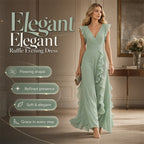 Robe Maxi Chiffon à Volants
