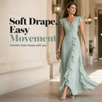 Robe Maxi Chiffon à Volants