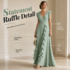Robe Maxi Chiffon à Volants